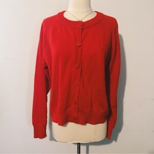 Calvin Klein Red Button-Up Cardigan Sweater